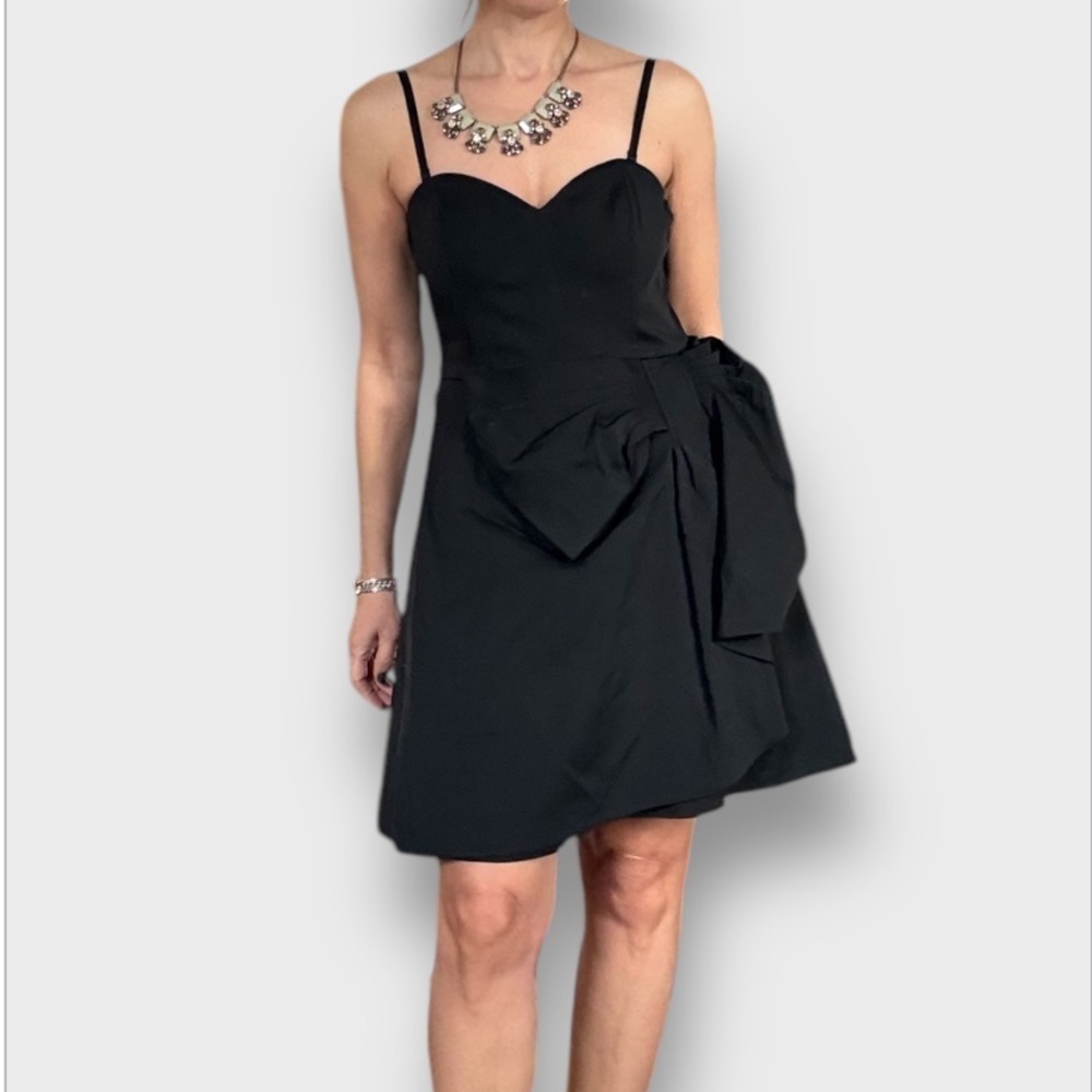 ERIN Erin Fetherston Black Cocktail Taffeta Dress NWT